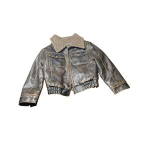 Y2K vintage route 66 faux leather bomber jacket size 8 boys